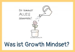 Zeichnung einer Blume, die gerade gegossen wird. Text: Du kannst alles schaffen. Was ist Growth Mindest?