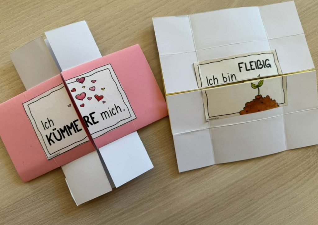 Klappkarten mit positiven Affirmationen