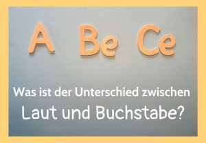 Buchstaben aus Holz zeigen A Be Ce. Text: Was ist der Unterschied zwischen Laut und Buchstabe?