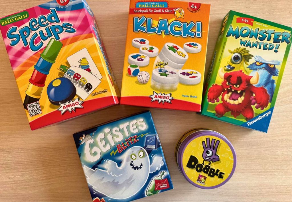 5 Spiele zur Konzentration: Speed Cups, Klack, Monster wanted, Geistesblitz und Double