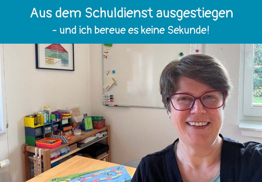 Sabine Landua in ihrer Lerntherapiepraxis. Text: Aus dem Schuldienst ausgestiegen und ich bereue es keine Sekunde!