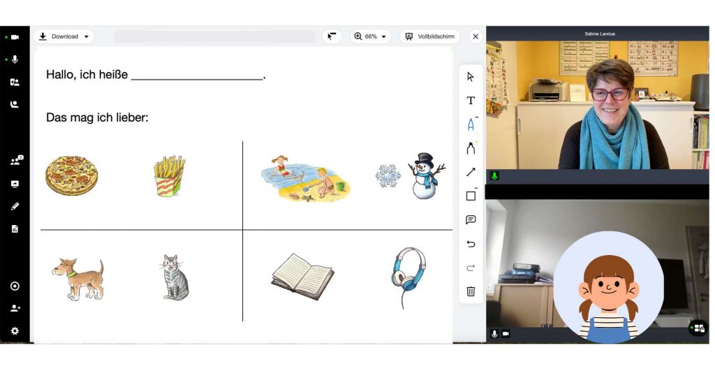 Screenshot: Blick in das virtuelle Klassenzimmer