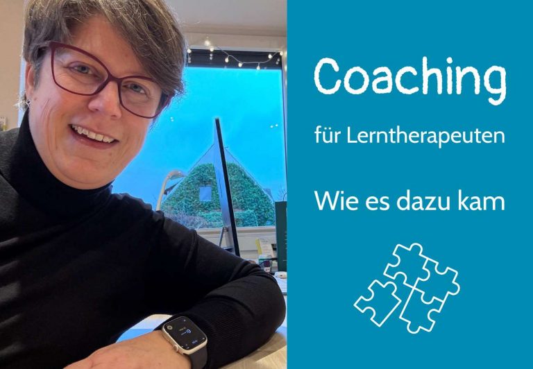 Sabine Landua in ihrer Lerntherapiepraxis, Text: Coaching für Lerntherapeuten. Wie es dazu kam